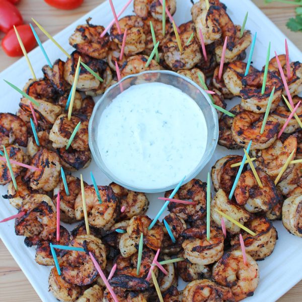 Grilled Shrimp with Cilantro Lime Dip